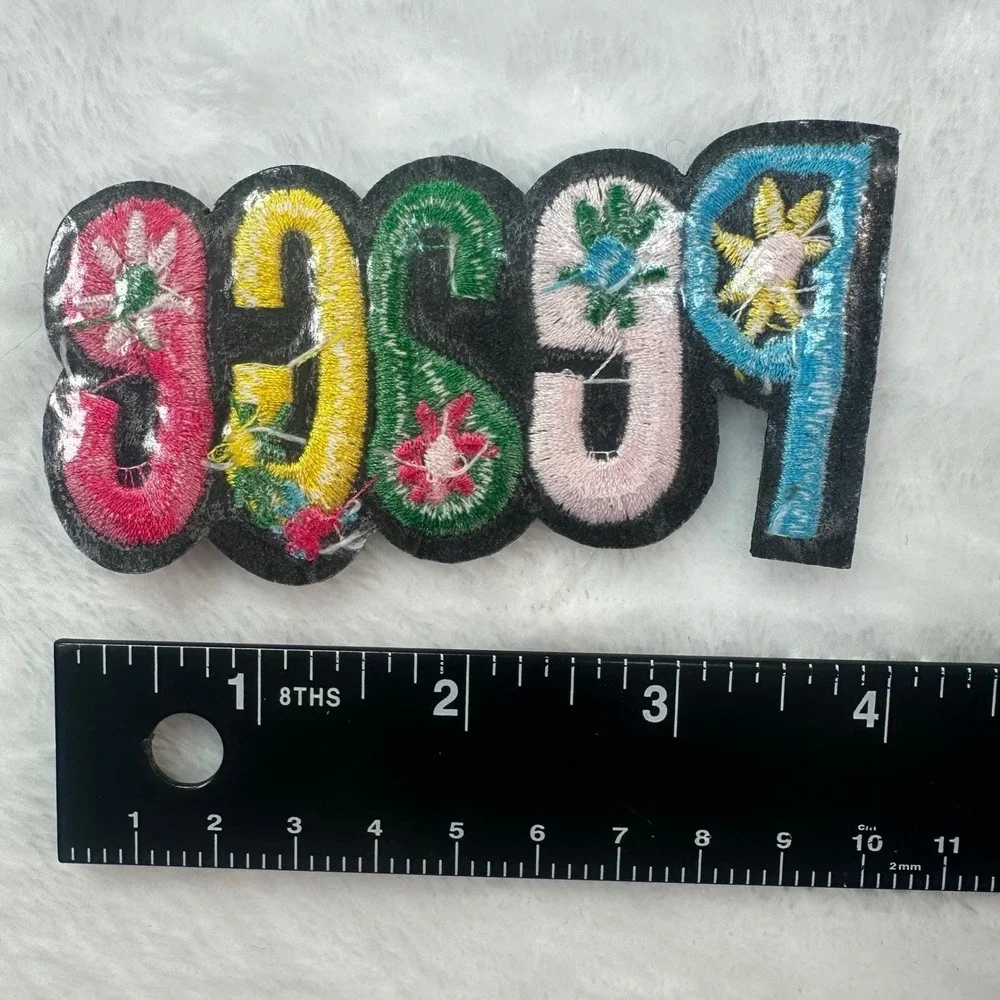Peace Floral‎ Patch Unisex OS Multicolor New Embroidered Iron On Boho